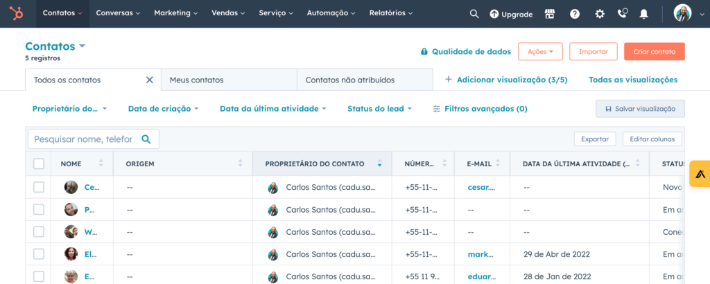 Guia como importar uma planilha para o HubSpot
